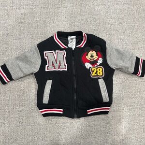 Mickey Mouse Black and Gray Varsity Jacket